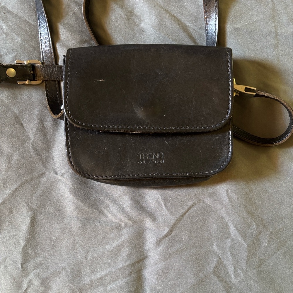 Dark Brown Leather Crossbody Bag